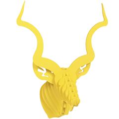 DECO TETE ANTILOPE JAUNE