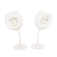 COFFRET 2 VERRES PENCHES DORES