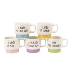 COFFRET DE 5 TASSES A CAFE SEMAINE