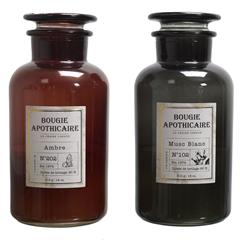 BOUGIE APOTHICAIRE 21 CM 2 PARFUMS ASSORTIS
