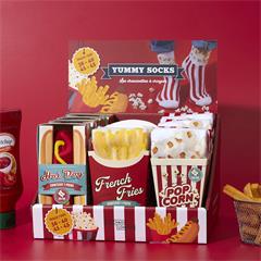 CHAUSSETTES POPCORN FRITES ET HOTDOG ASSORTIES