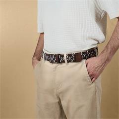 CEINTURE HOMME OFM MULTICOLOR BLEU BEIGE M8