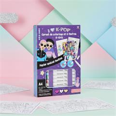CARNET DE COLORIAGE ET FEUTRES K-POP