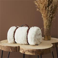 PLAID IMITATION FOURRURE A ANSE BLANC 120X150